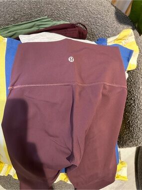 Lululemon Wunder Under high rise or Wunder train High-Rise Burgundy Leggings